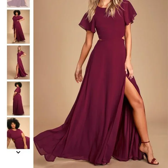 garden bliss burgundy cutout maxi dress Santana Mini Dress Burgundy